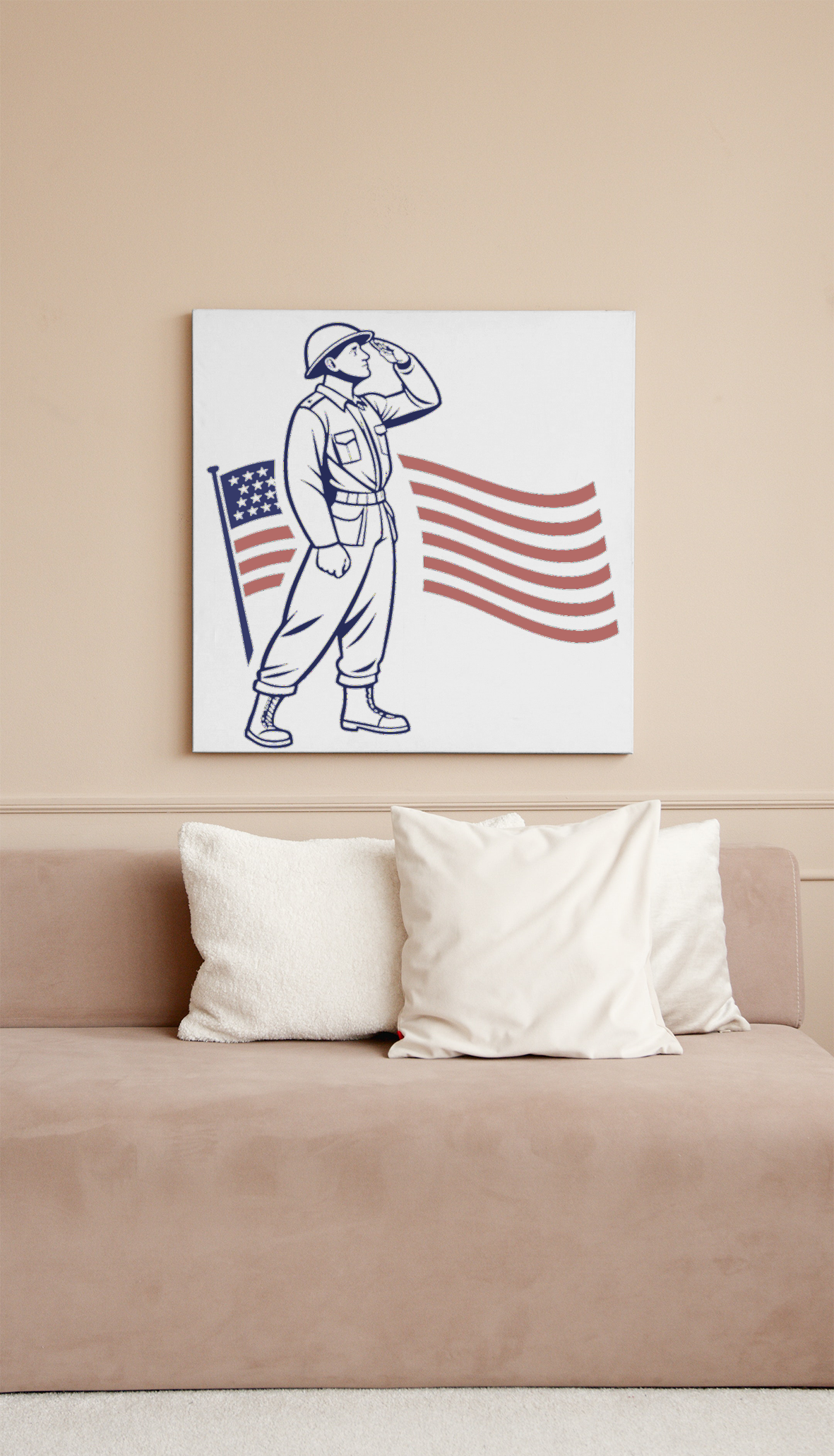 Soldat Saluant | Vintage SVG | Inspiration Patriote
