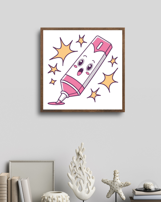 Cadre au design minimaliste avec motif numérique joyeux et vibrant