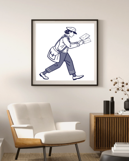 Facteur En Course | Style Vintage SVG | Thème Postal