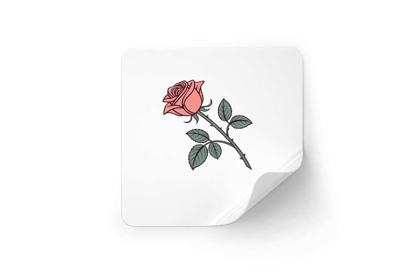 Sticker décoratif avec rose unique.