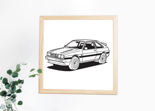 Voiture sportive rétro en mouvement | SVG élégant | Thème automobile