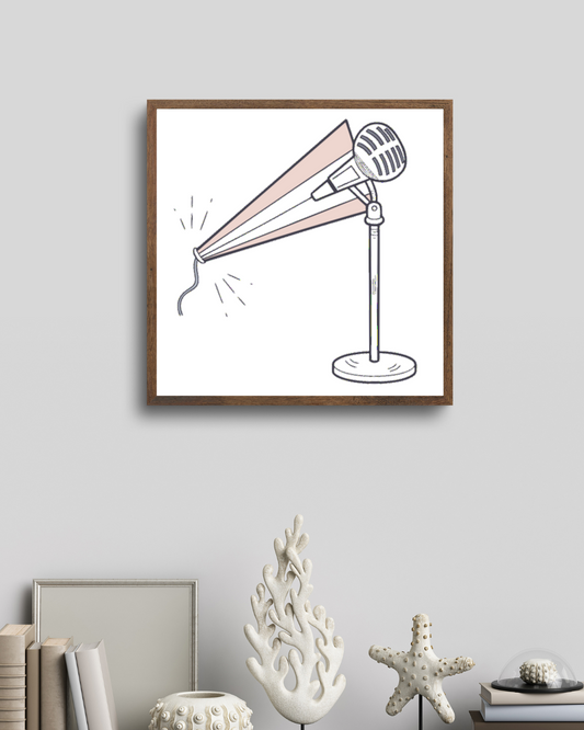 Microphone sur scène | Vintage SVG | Ambiance musicale