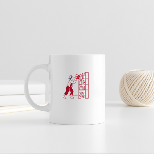 Bibliothécaire en Action | Style Vintage Rouge | Organisation Zen
