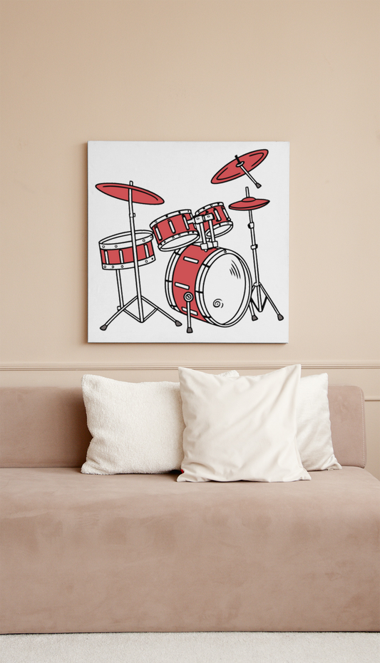 Cadre moderne avec batterie musicale, design minimaliste et créatif surprenant