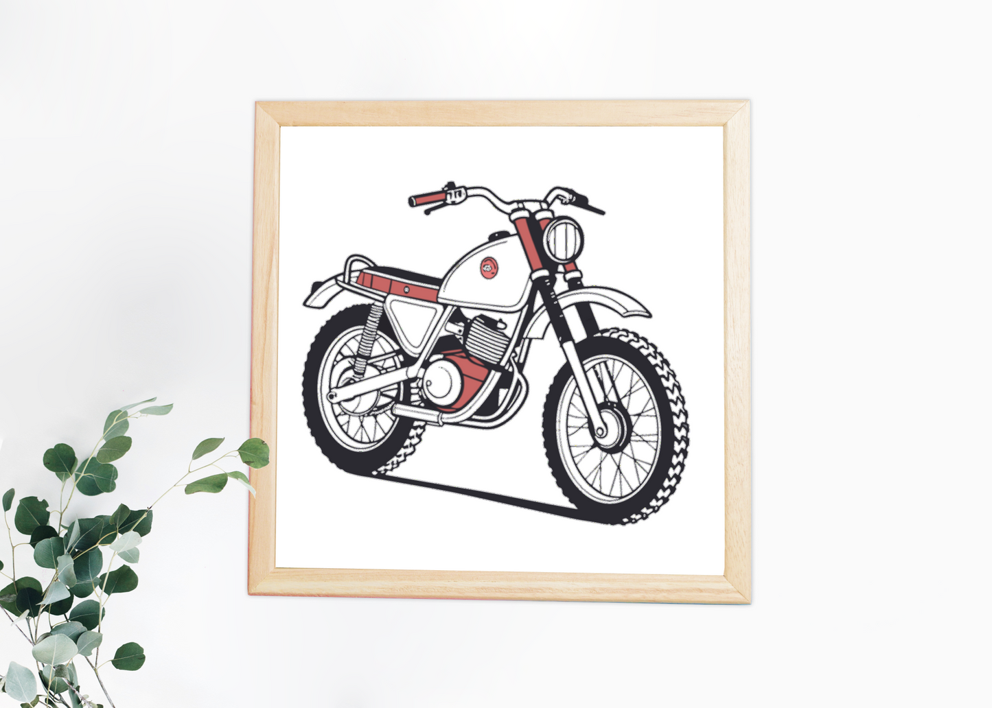 Cadre vintage avec illustration de motocyclette Bultaco