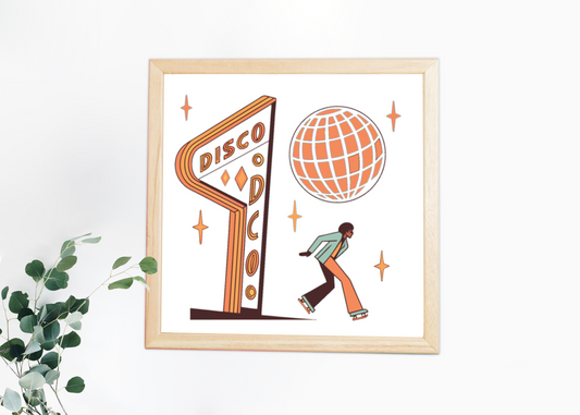Cadre avec design vintage signé disco urbain.
