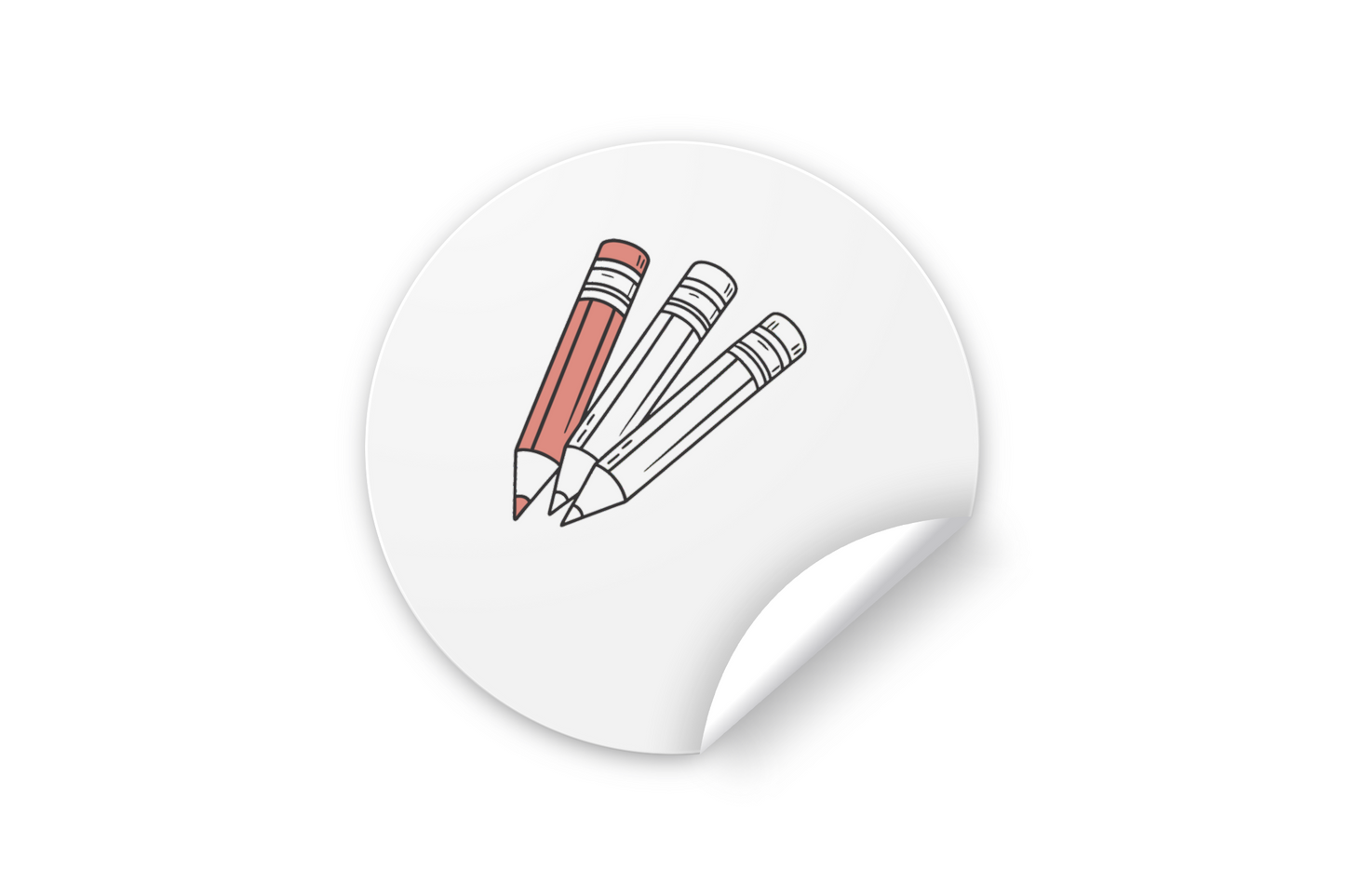 Sticker affichant des crayons joyeux en couleurs vives pour les amateurs de papeterie