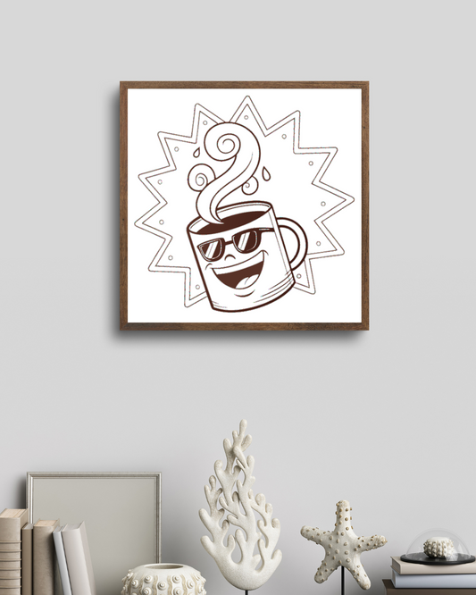 Cadre affichant une icône rétro lumineuse pour une ambiance nostalgique et chaleureuse