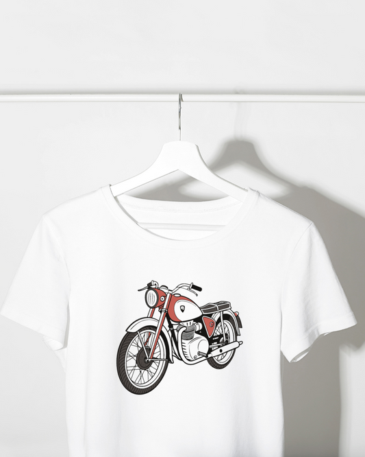 T-shirt avec design de moto Parilla 175, parfait pour les fans de vintage.