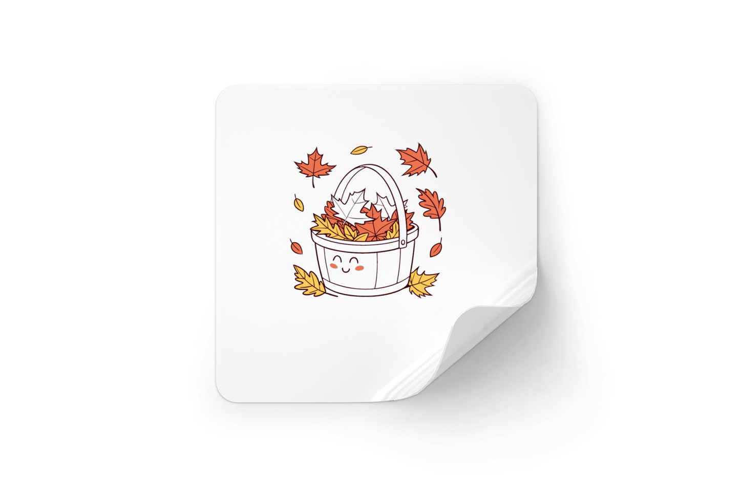 Sticker décoratif minimaliste avec feuilles d'automne, ambiance cosy, idéal pour automne