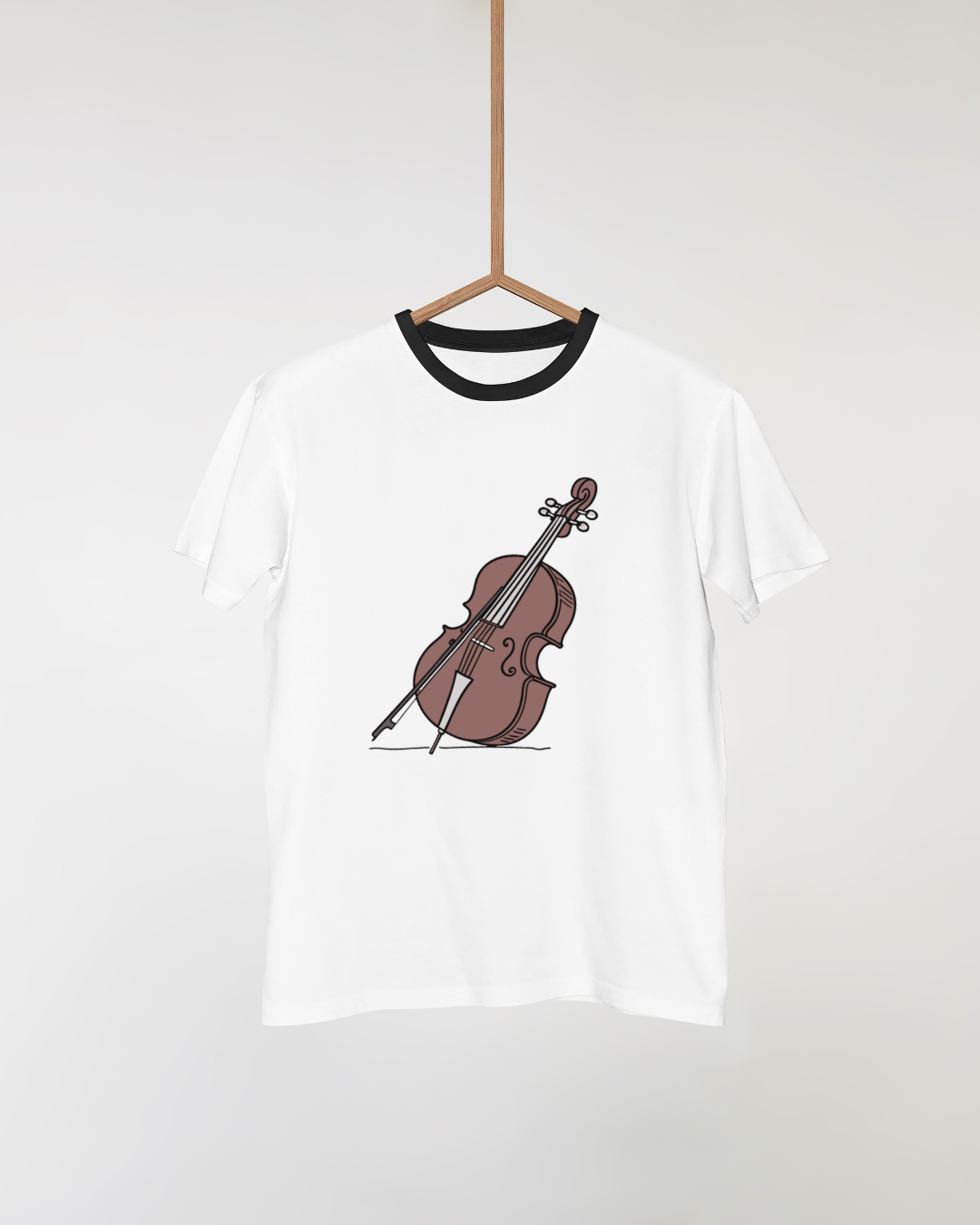 T-shirt artistique avec violoncelle en scène pour amateurs de musique classique