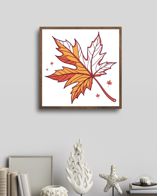 Cadre orné d'une feuille d'érable élégante, parfaite pour un décor naturel