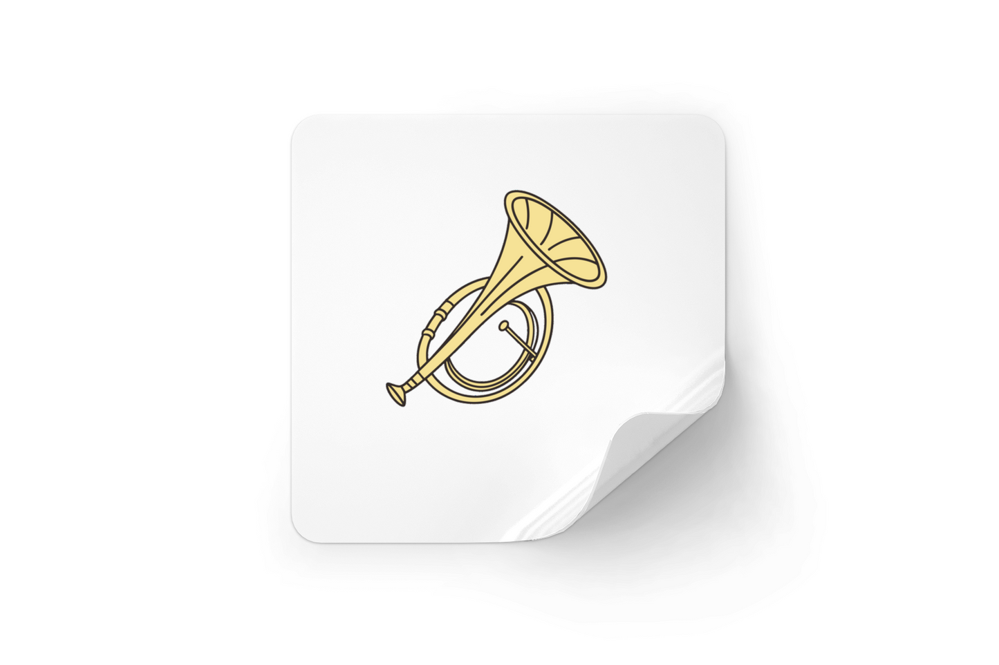 Sticker décoratif orné d'un tuba mélodieux illustré ambiance musicale captivante