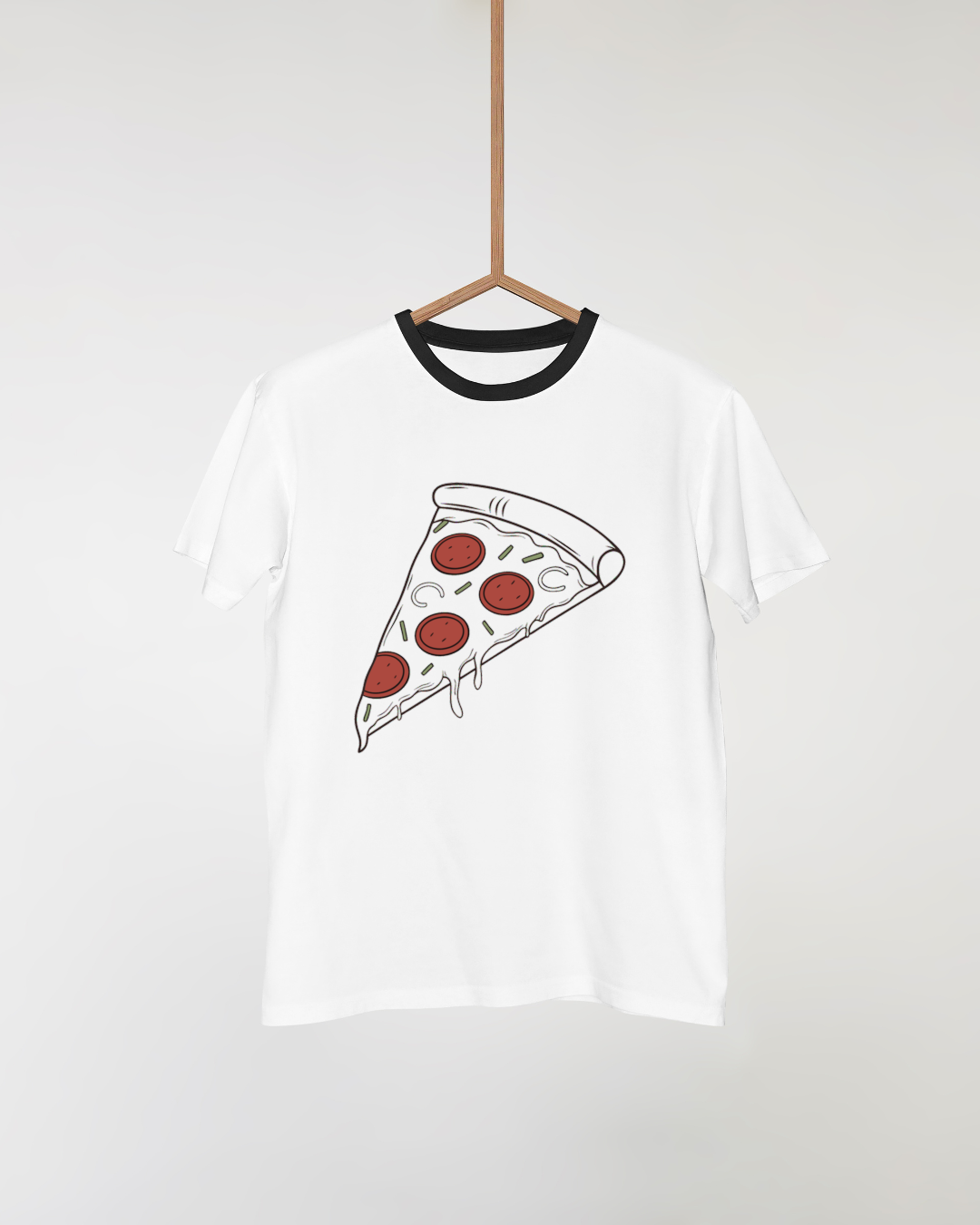 T-shirt orné d'une part de pizza fondante idéal pour les passionnés de gastronomie
