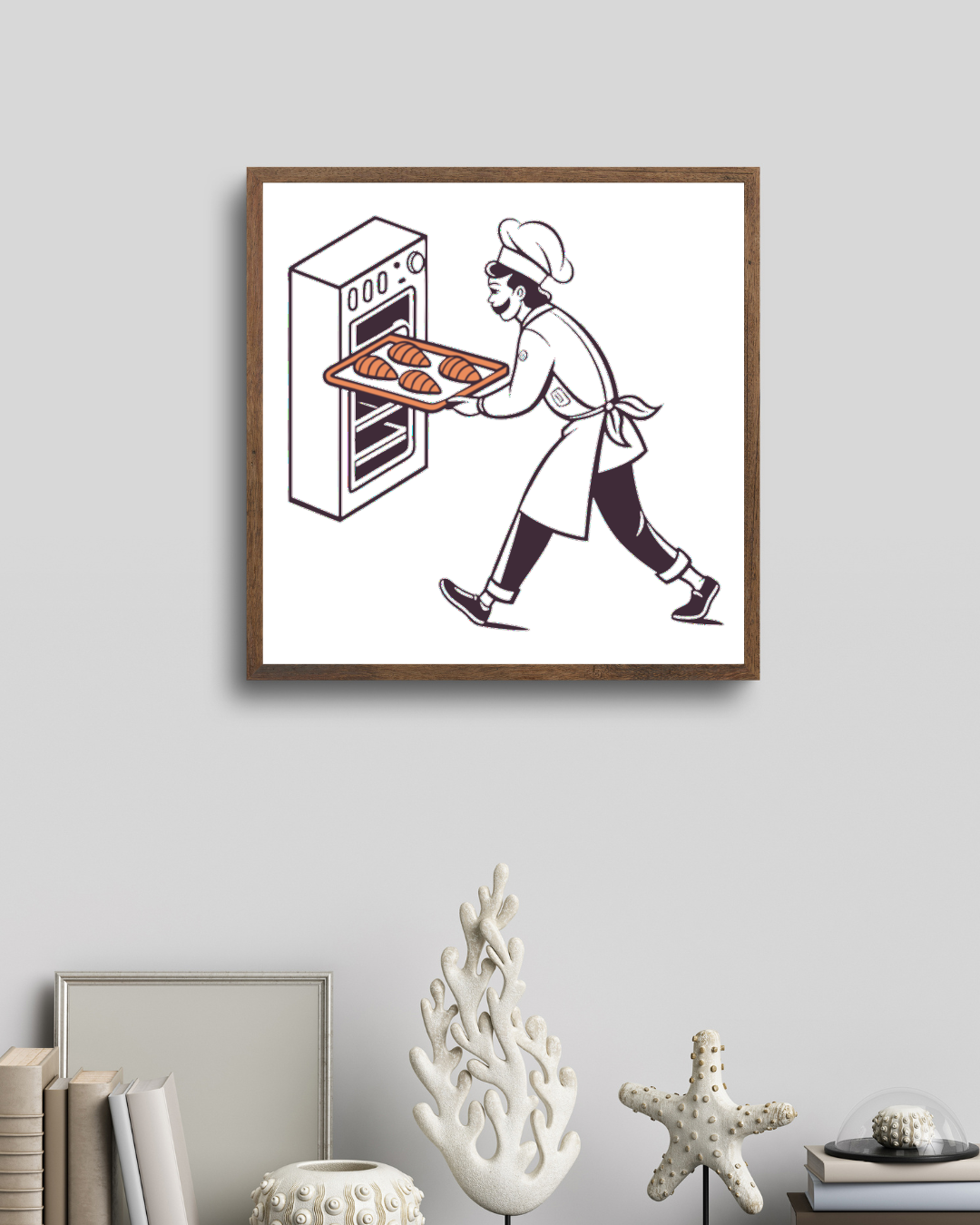 Boulanger joyeux et croissants | Style nostalgique | Ambiance artisanale
