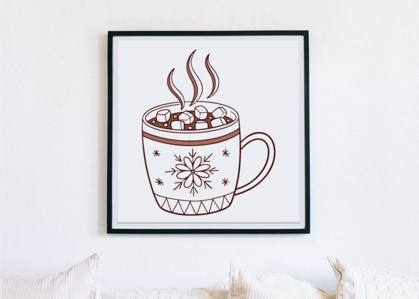 Cadre avec design hivernal élégant, parfait pour un intérieur cosy