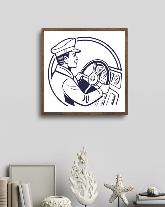 Chauffeur de Bus Concentré | Style Retro SVG | Thème Transport