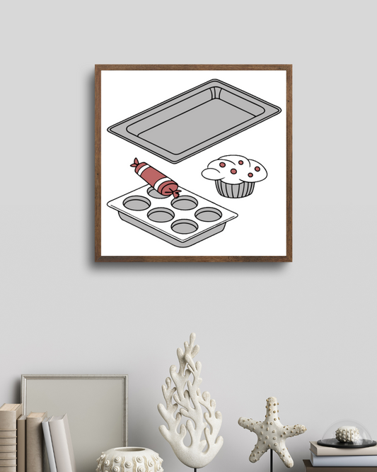 Cadre avec ustensiles de pâtisserie en pastel pour une cuisine créative