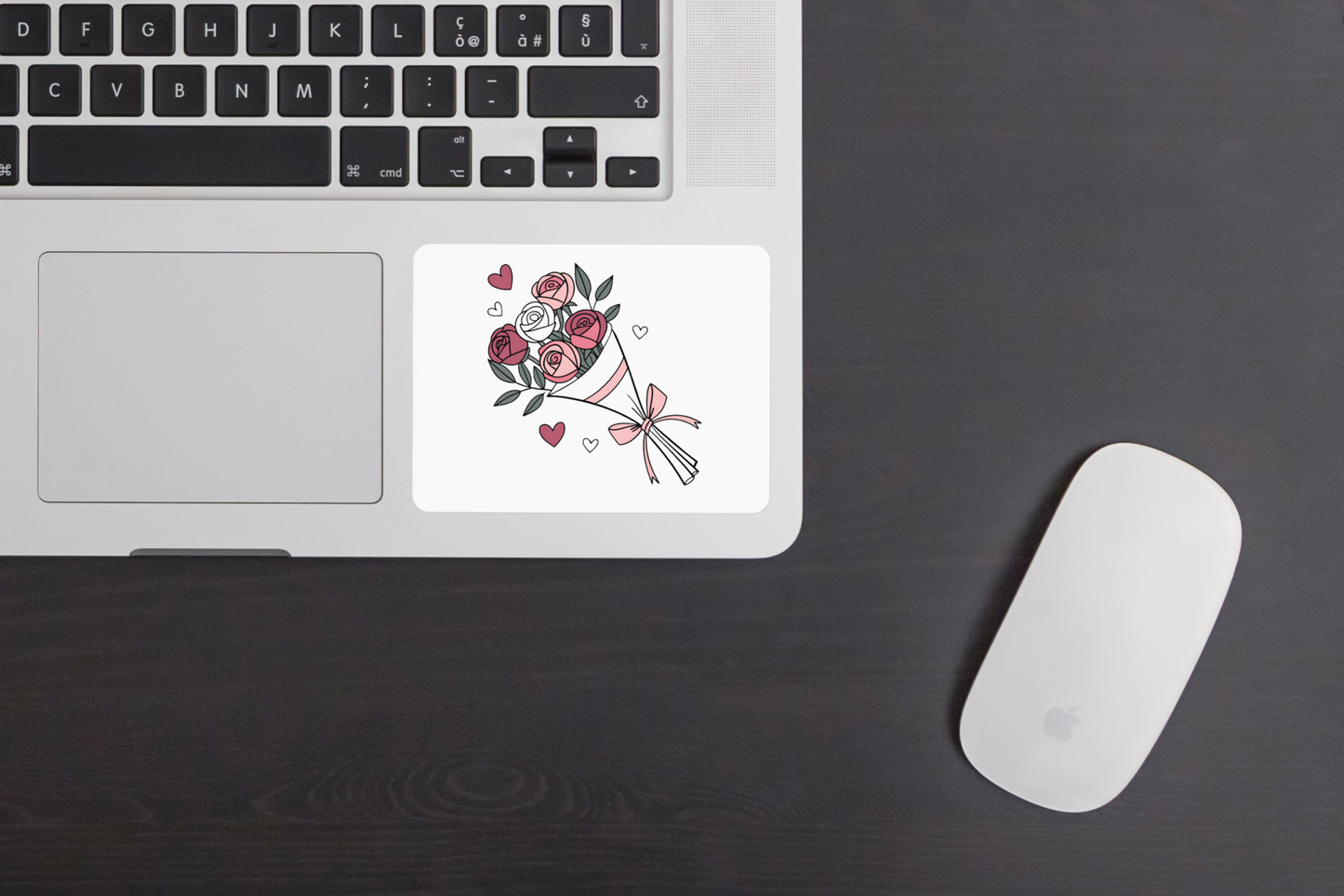 Sticker floral romantique, bouquet de roses vintage