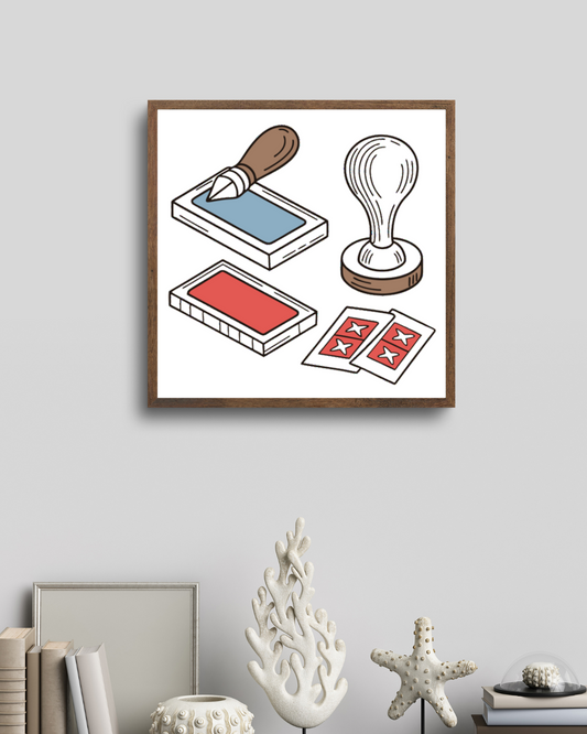 Cadre orné d'une icône joyeuse et dessinée façon doodle pour loisirs créatifs