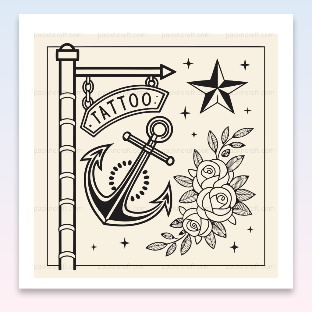 Illustration rétro tatouage sur fond vintage pour projets créatifs