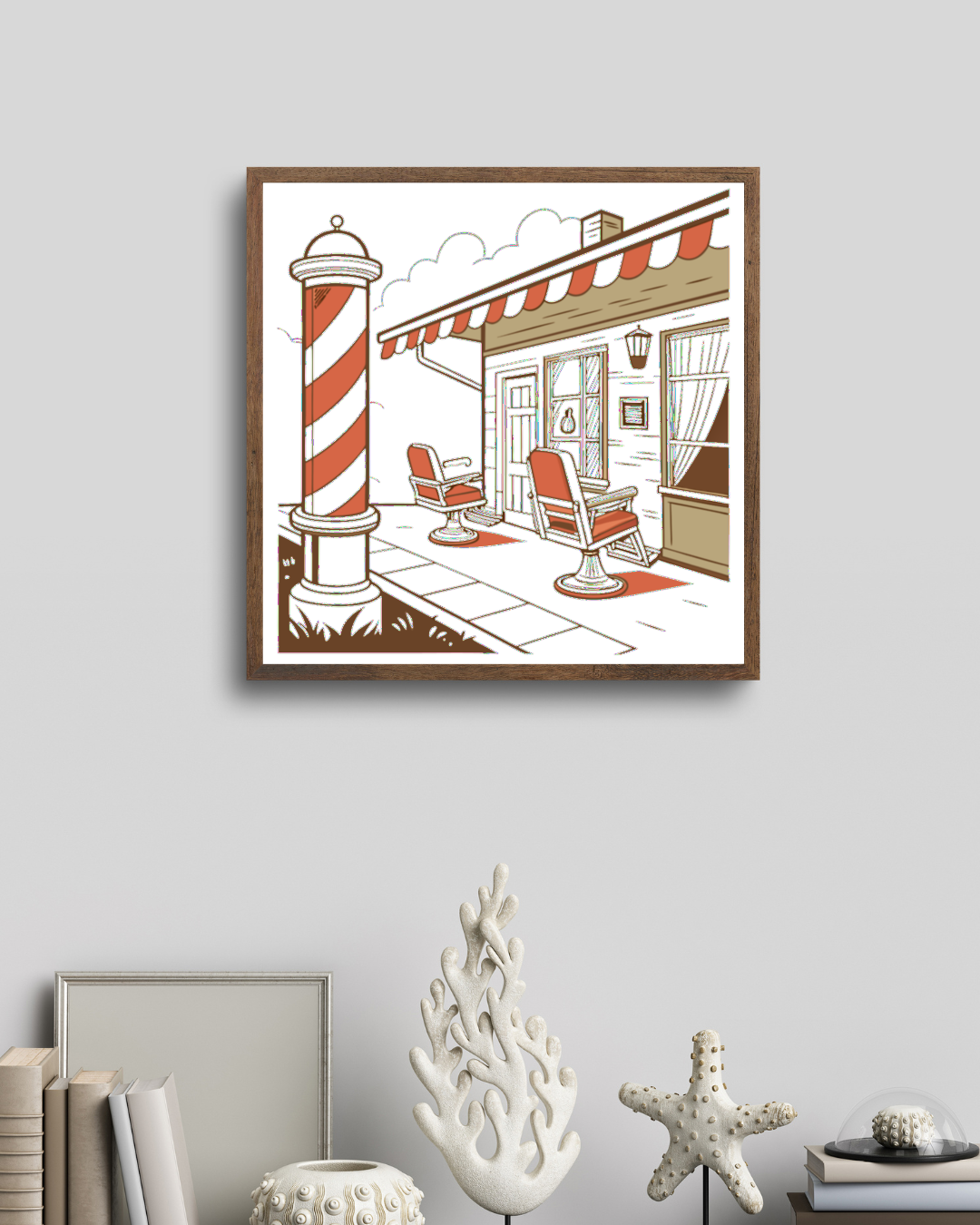 Barber shop rétro, fichier numérique pour projets imprimables et créatifs.