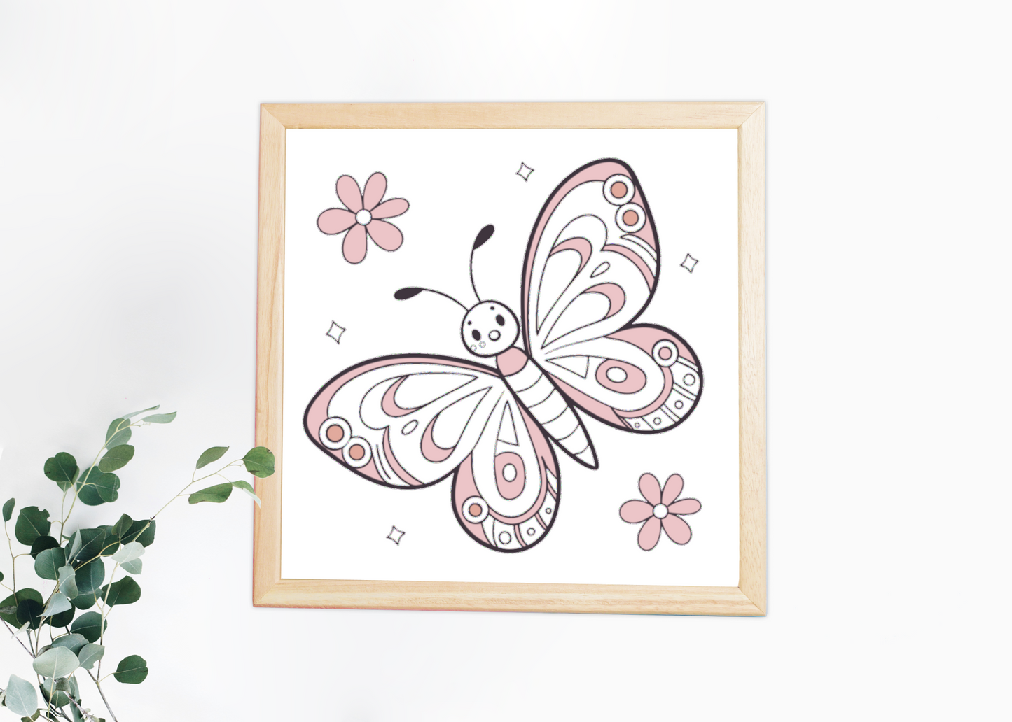 Cadre avec papillon pastel élégant en style vectoriel sur thème printanier