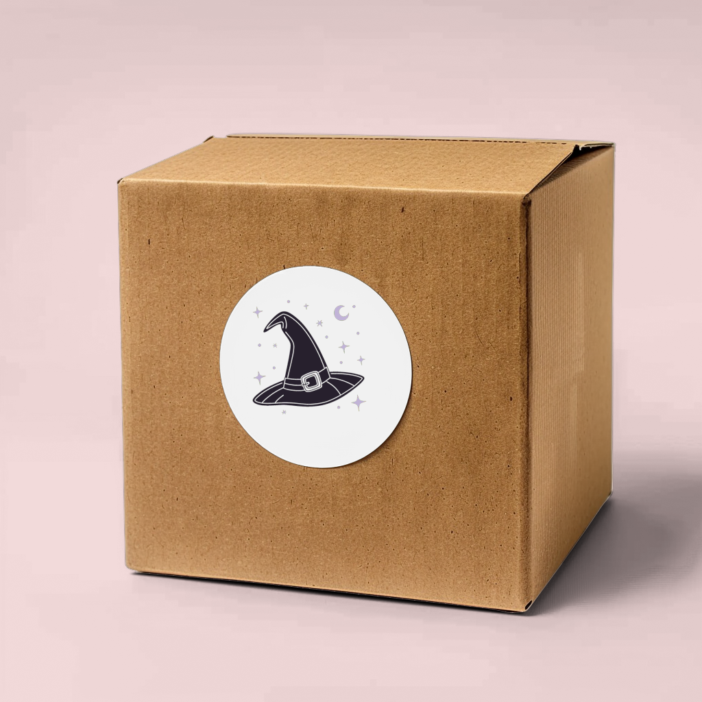 Sticker décoratif avec chapeau de sorcière mystérieux pour ajout festif à Halloween