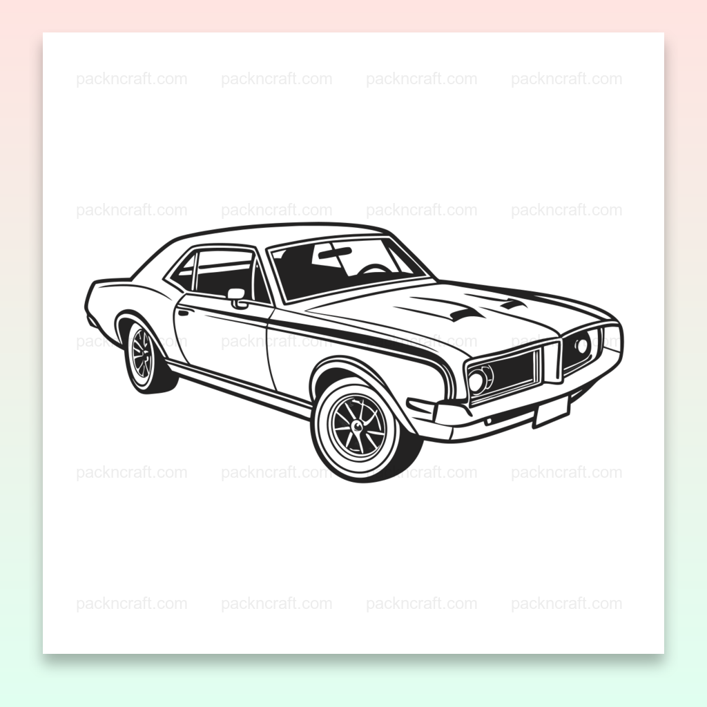 Illustration vectorielle du Mercury Cougar 1967 sur tee-shirt.