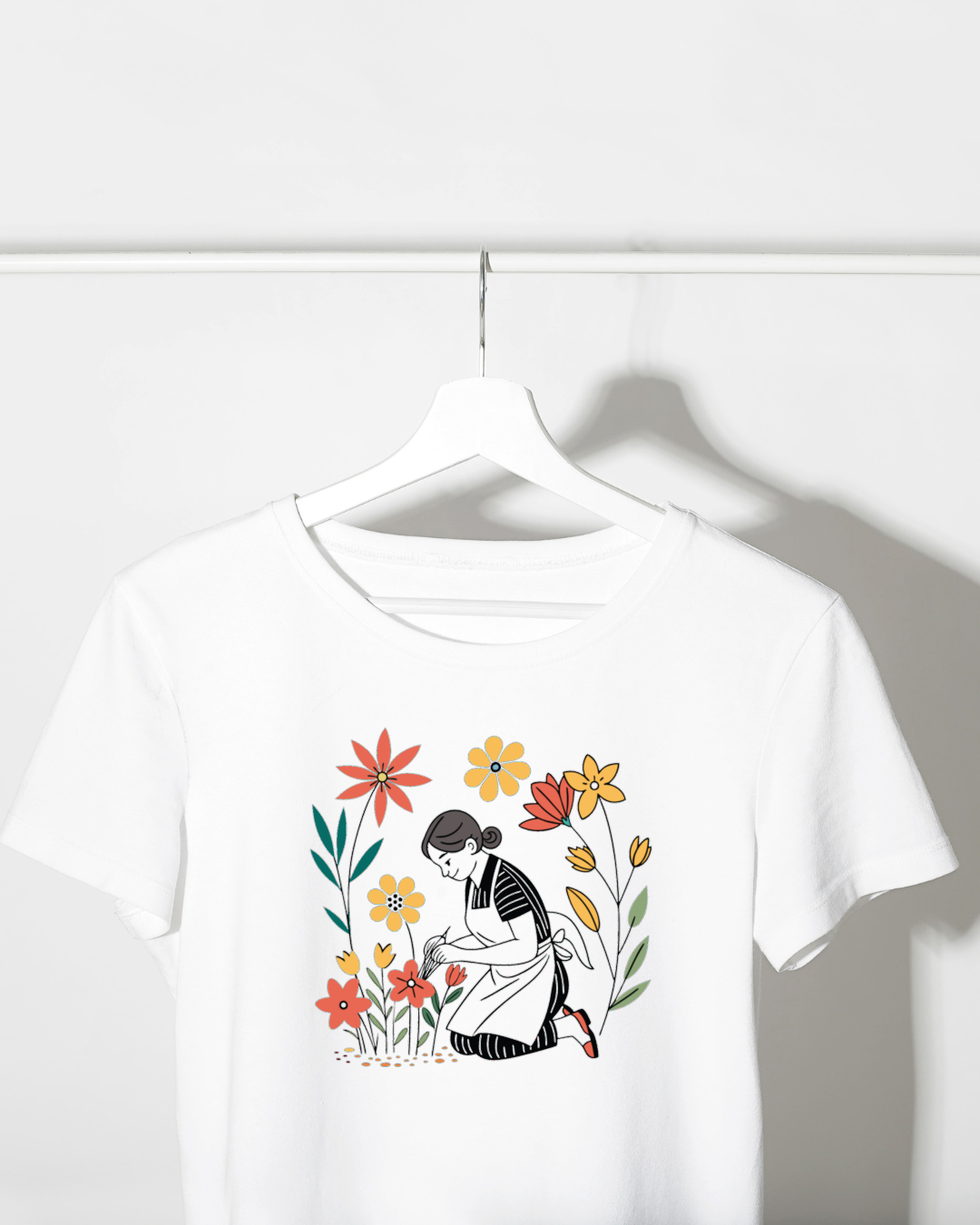 Fleuriste Soigneuse | Esquisse Vintage SVG | Jardin Bucolique