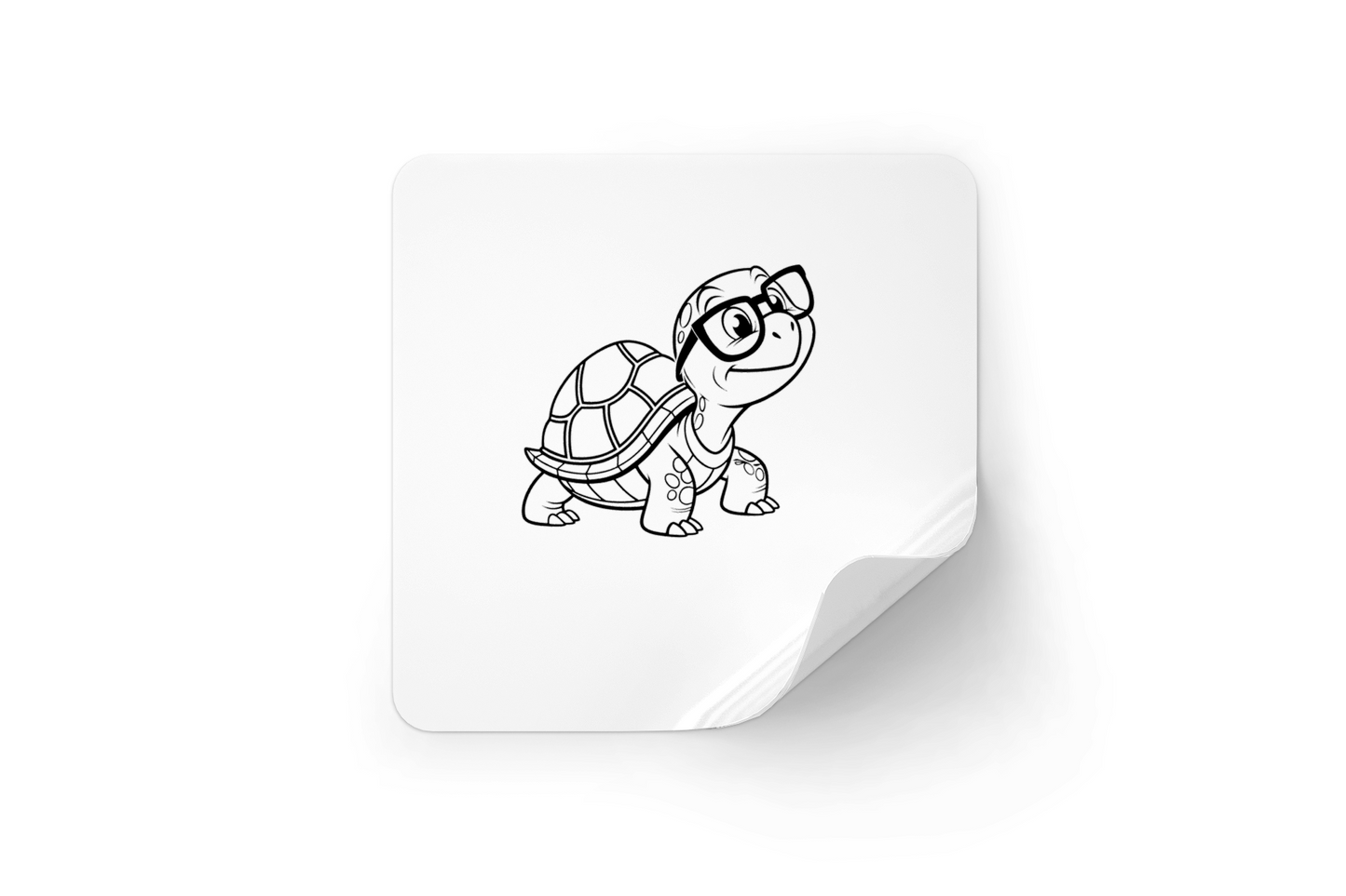 Sticker orné d'un dessin vectoriel amusant de tortue érudite au style éducatif