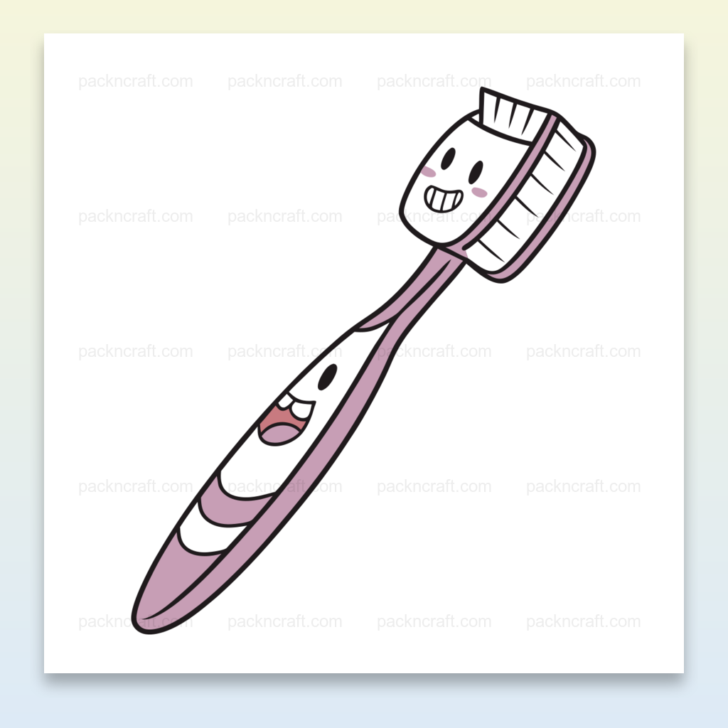 Illustration de brosse à dents joyeuse en SVG pour usage quotidien et éducatif