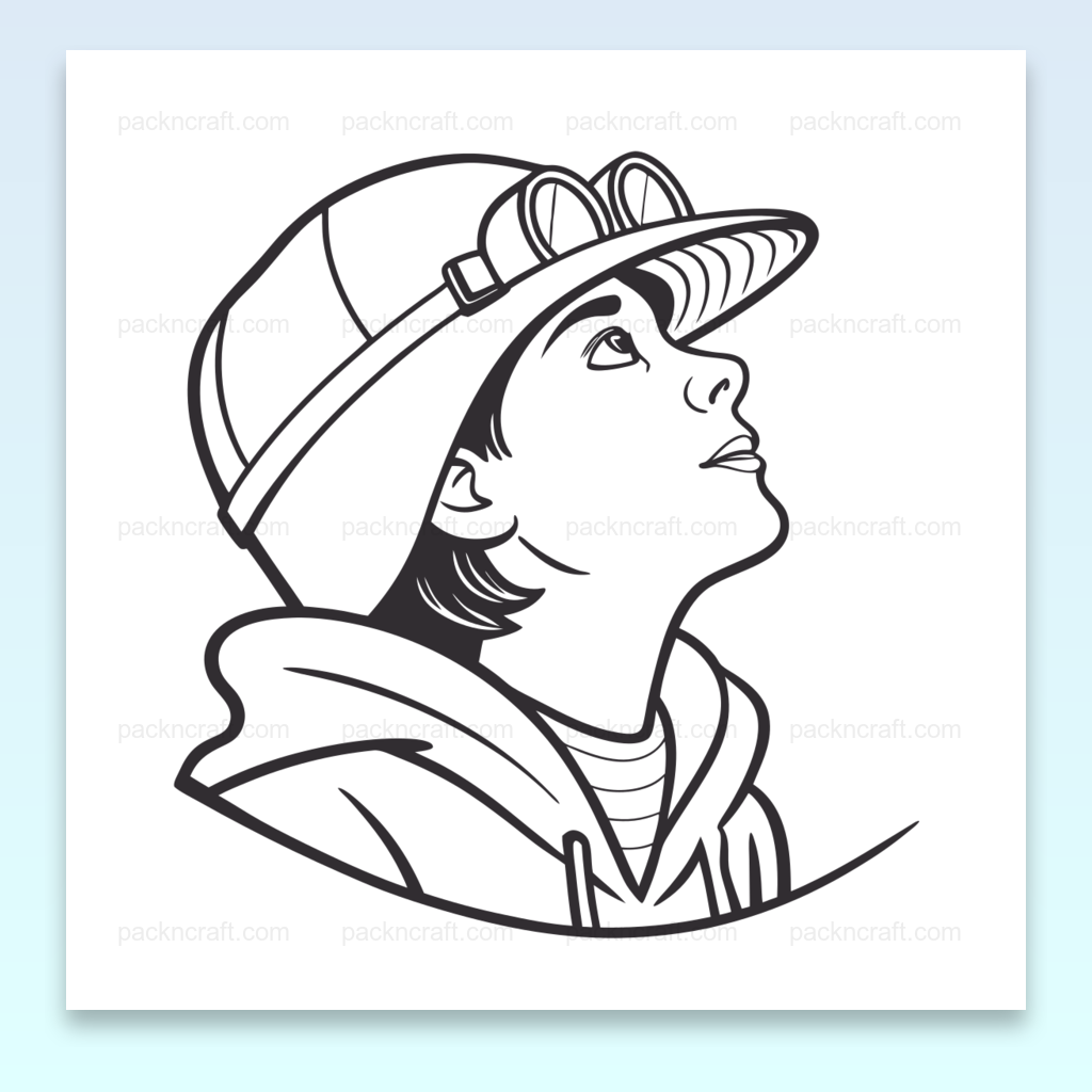 Illustration d'un enfant rêveur en SVG, idéale pour projets créatifs et éducatifs.