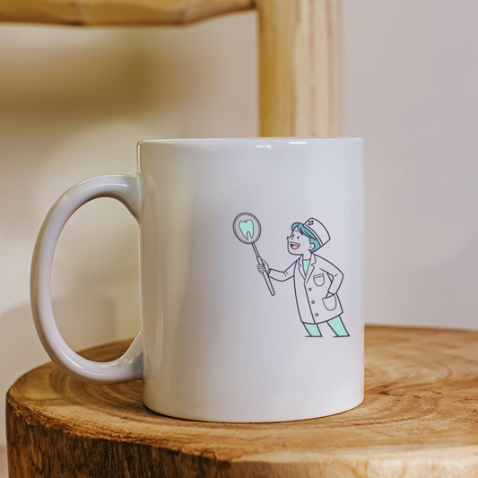 Dentiste joyeux avec modèle de dent | SVG Vintage