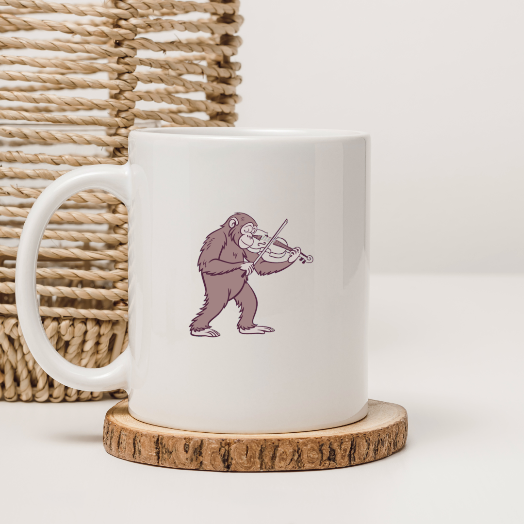 Mug avec singe joueur de violon style animation conviviale et artistique