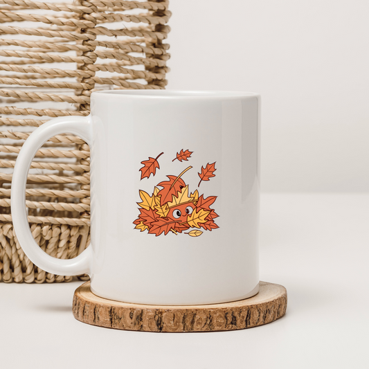 Mug automnal avec écureuil minimaliste cache-cache