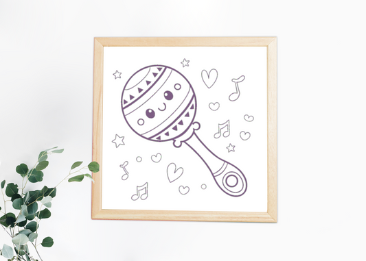 Encadrez votre espace avec notre art maracas kawaii vibrant et artistique.