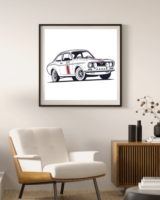 Voiture rétro en action | Style Vintage SVG | Thème classique