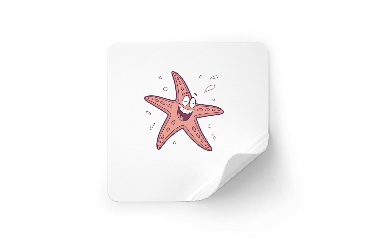 Sticker représentant une joyeuse étoile de mer dans une aventure aquatique amusante
