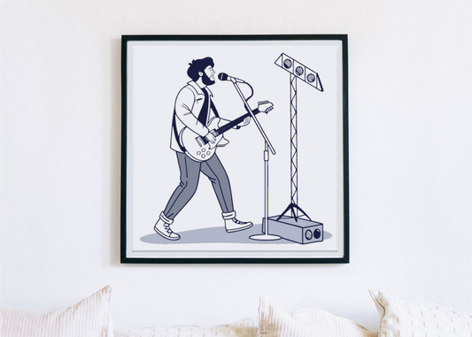 Chanteur passionné | Style épuré SVG | Ambiance concert