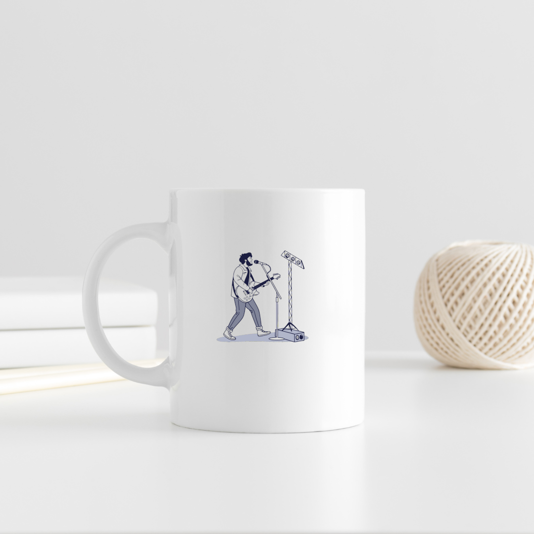 Chanteur passionné | Style épuré SVG | Ambiance concert