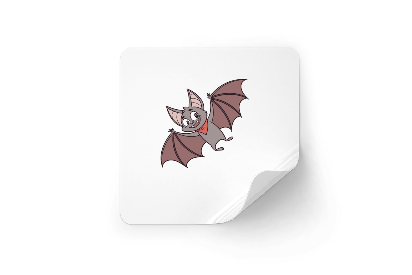 Sticker festif coloré avec chauve-souris souriante pour Halloween amusant