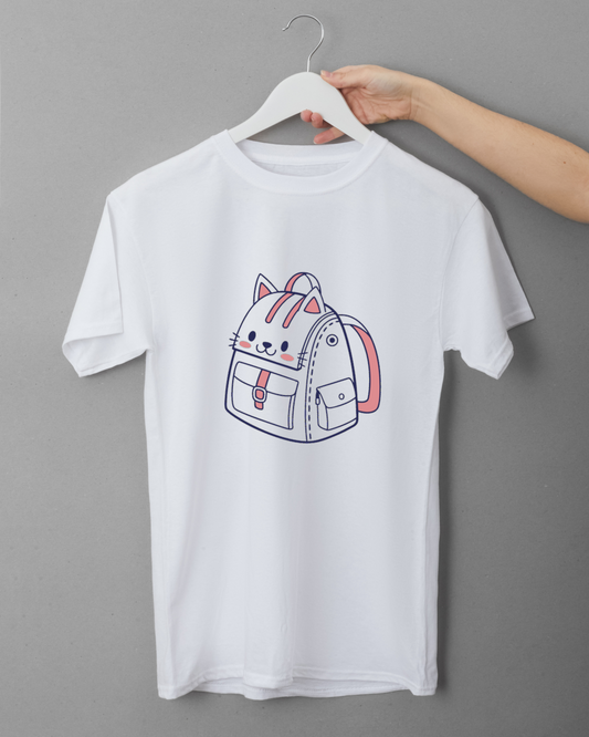 T-shirt avec un adorable chat pastel style créatif pour un look écolier tendance