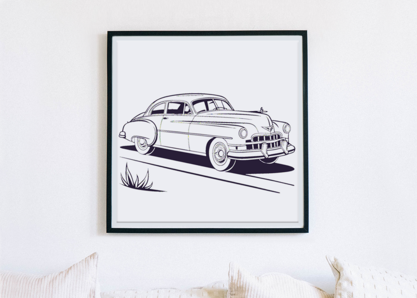 Cadillac Vintage en Route | Style Rétro SVG | Thème Nostalgie