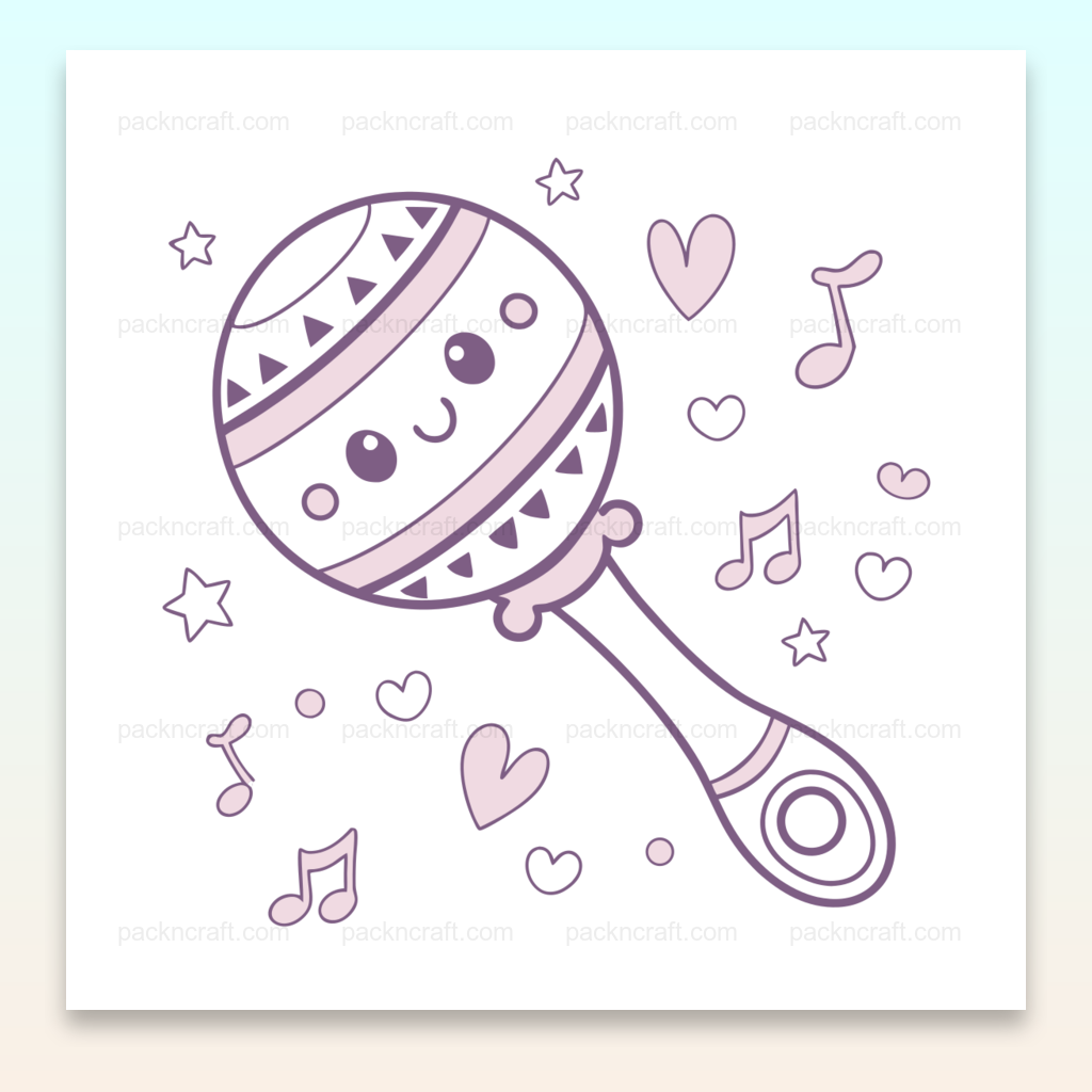 Image kawaii maracas, parfait pour création numérique et DIY amusant.