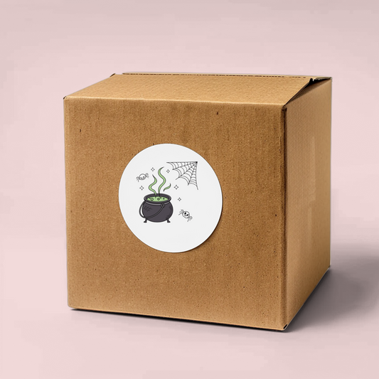 Sticker festif avec chaudron mystique ambiance Halloween