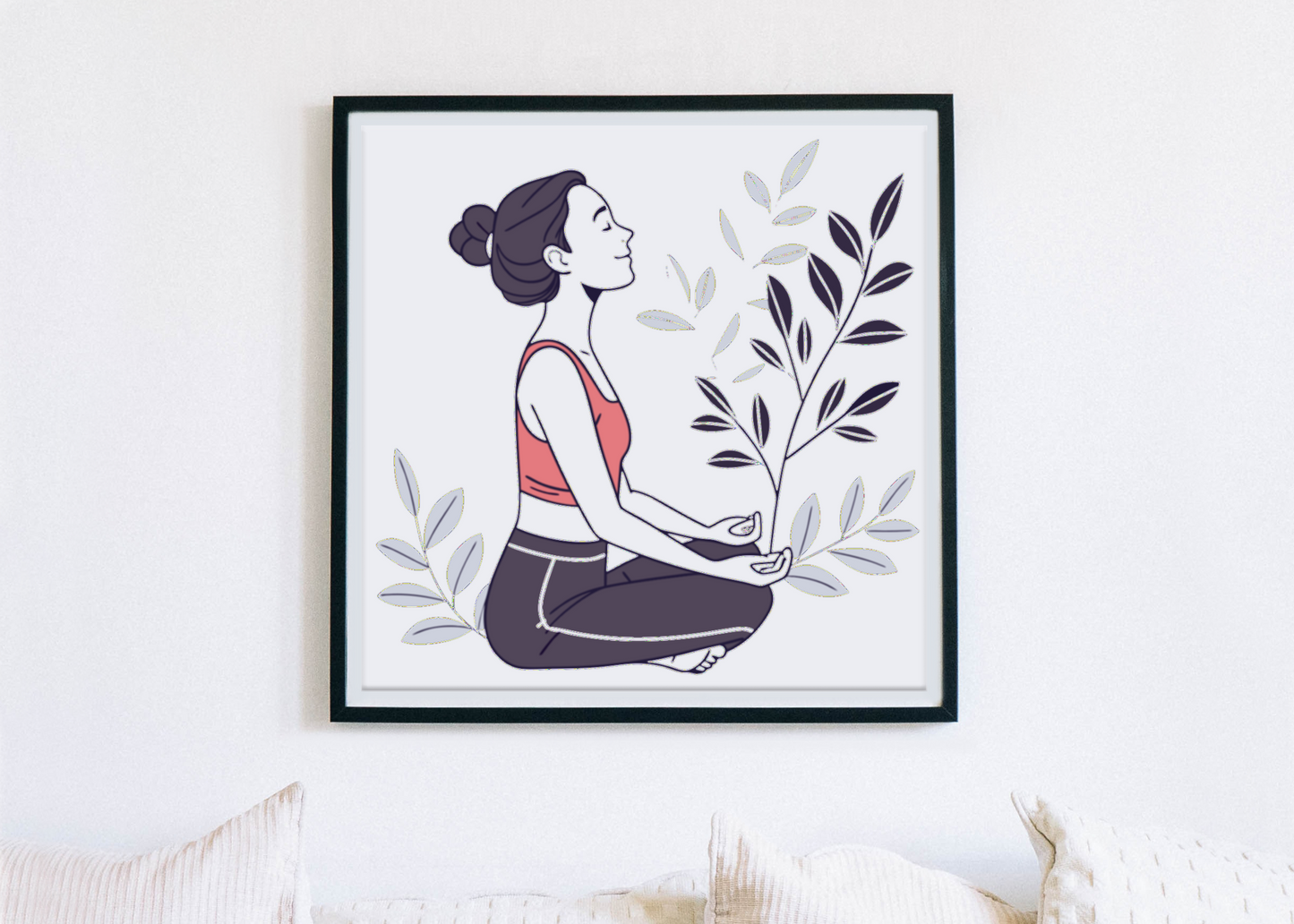 Instructrice Yoga Méditation | SVG Élégant | Thème Botanique