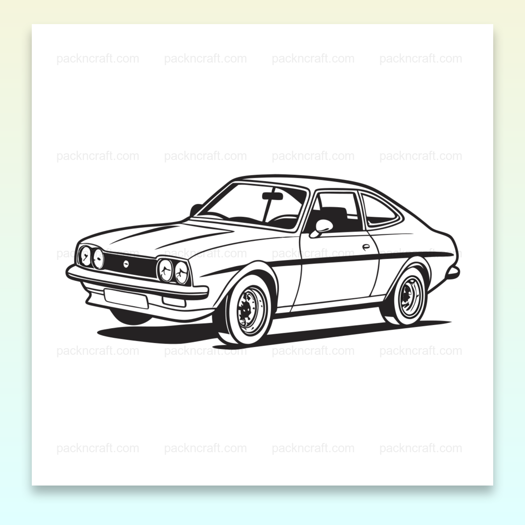 Illustration vectorielle d'une Opel Manta pour décoration automobile vintage.