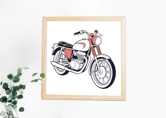 Triumph Trident 1968 encadrée pour affichage vintage