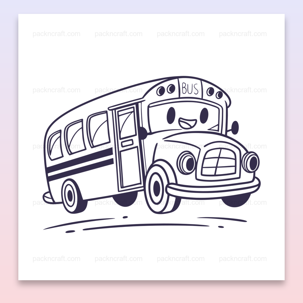 Illustration d'un autobus joyeux en SVG pour projets éducatifs.